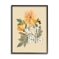 thumbnail image 1 of Stupell Industries Sweet as Honey Bumble Bee Yellow Poppy Flower Graphic Art Black Framed Art Print Wall Art, 11x14, by House Fenway, 1 of 6