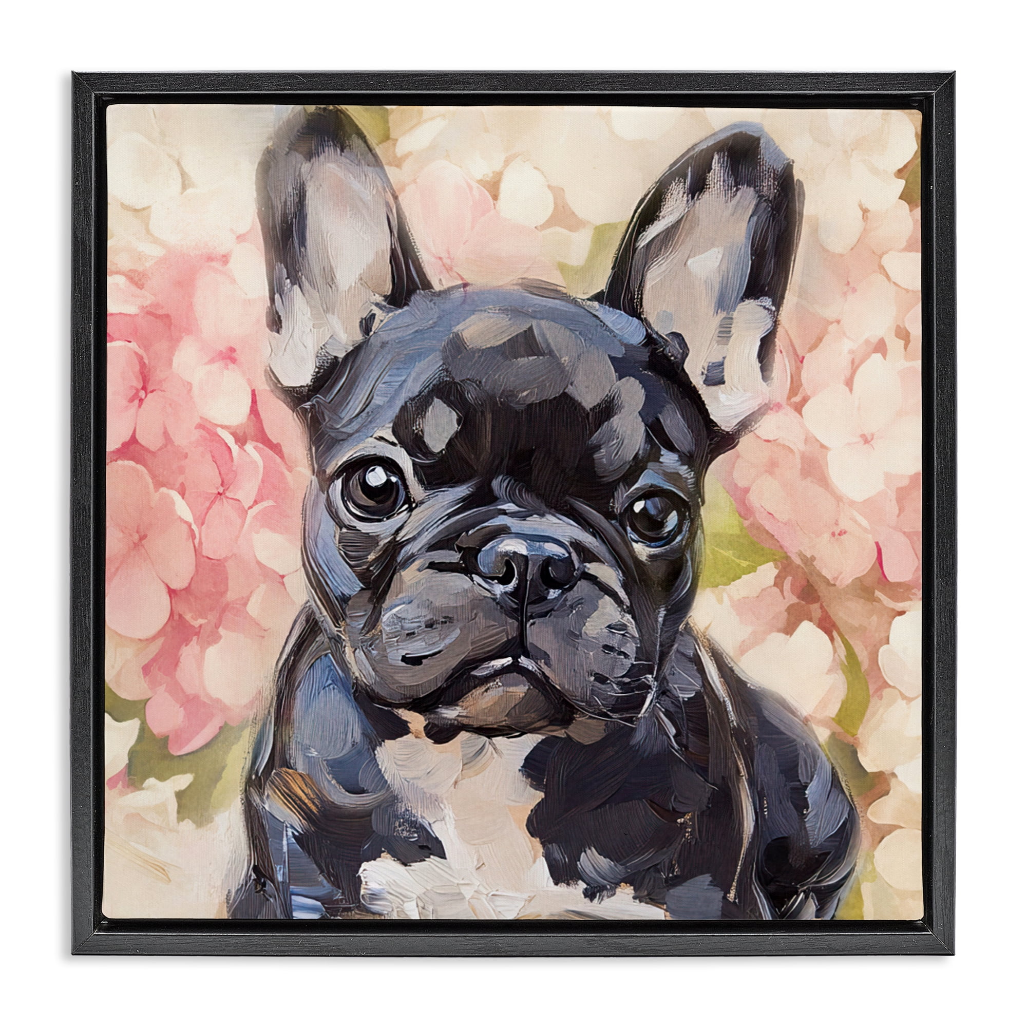Stupell Industries Sweetest Little Bulldog Black Framed Floater Canvas Wall Art, design by Tina LeCour