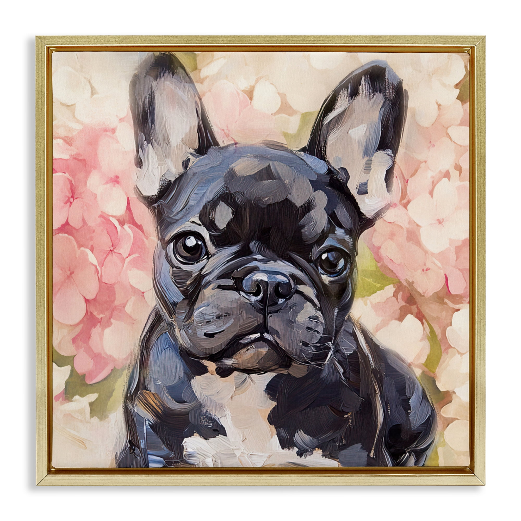 Stupell Industries Sweetest Little Bulldog Gold Framed Floater Canvas Wall Art, design by Tina LeCour