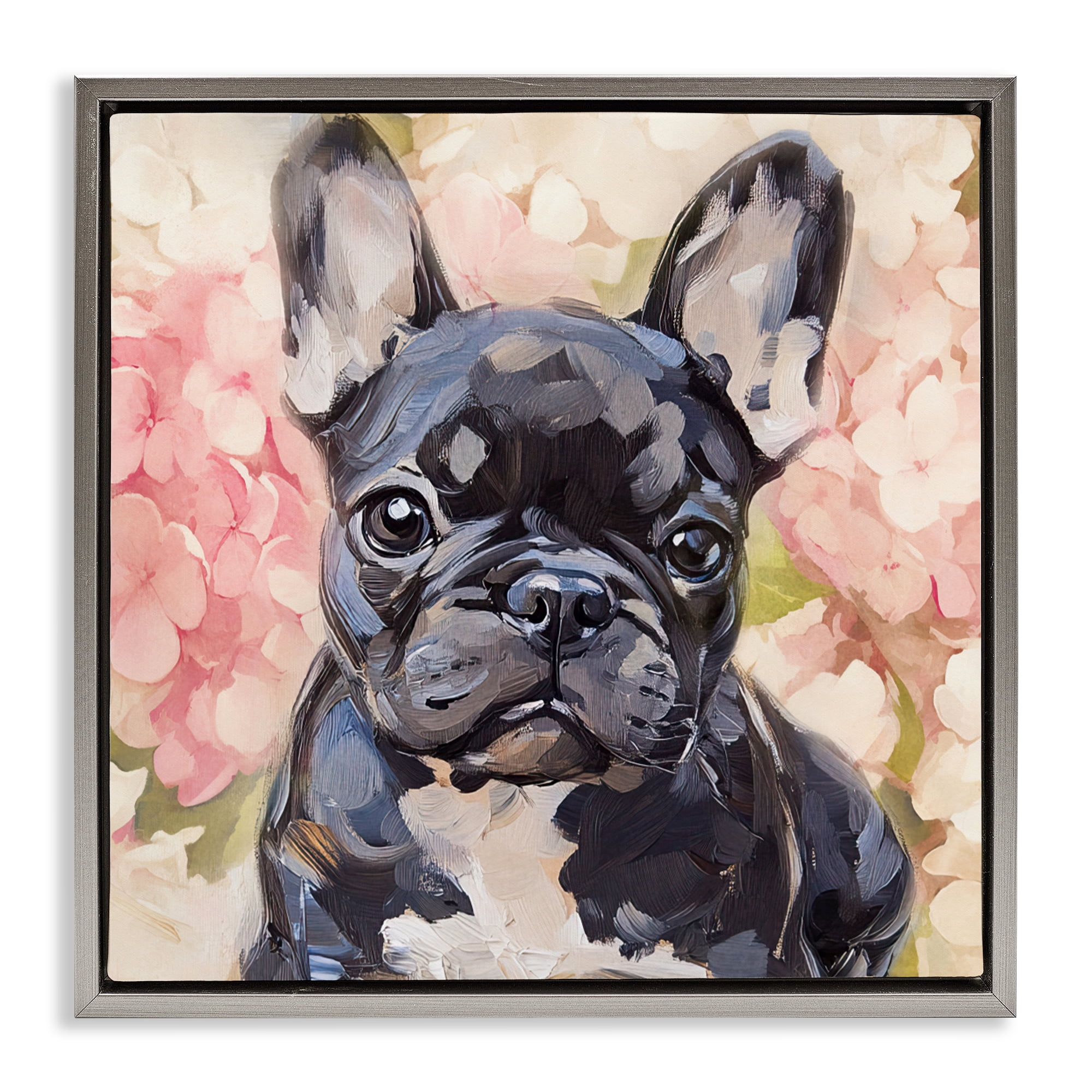 Stupell Industries Sweetest Little Bulldog Gray Framed Floater Canvas Wall Art, design by Tina LeCour