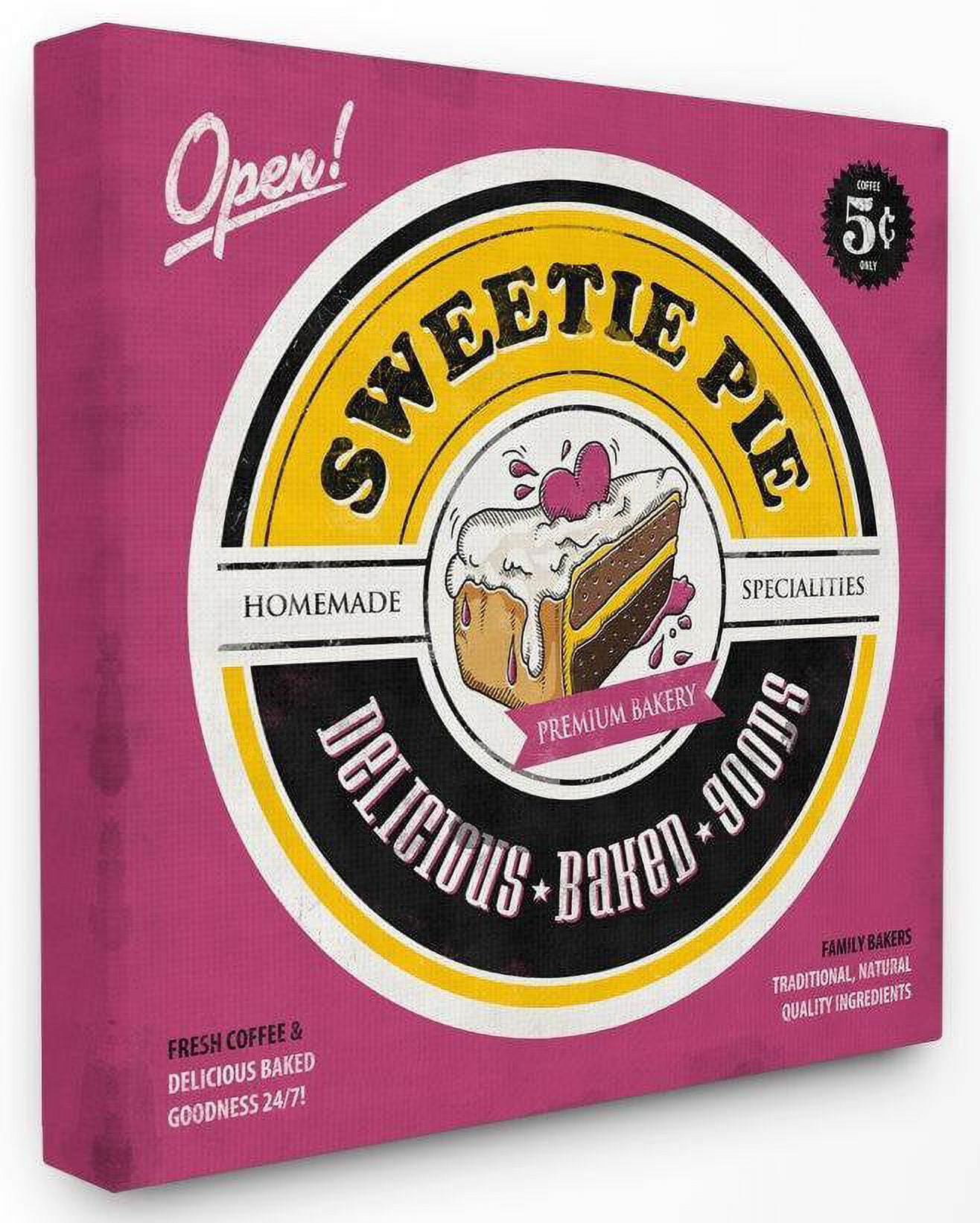 Stupell Industries Sweetie Pie Bakery Vintage Comic Book Design Canvas Wall Art by Ester Kay