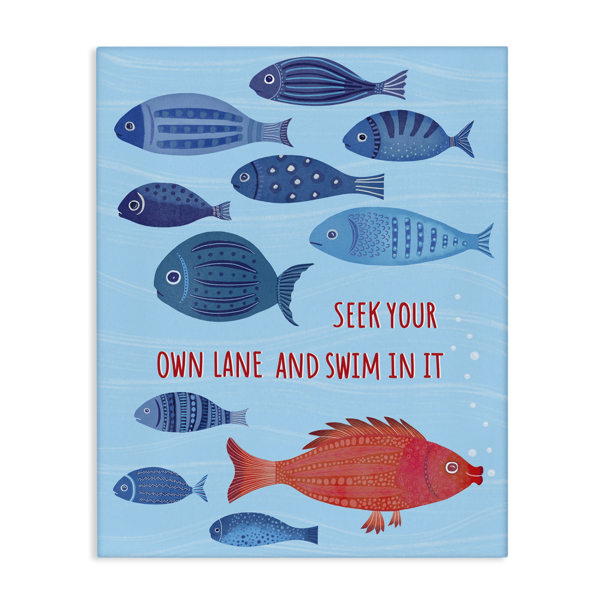 Stupell Industries Swim In Your Own Lane Nautical & Beach Painting Wrapped Canvas Art Print Wall Art, 24 x 30