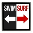 thumbnail image 1 of Stupell Industries Swim Surf Arrows Sign Ocean Coastal Words Graphic Art Black Framed Art Print Wall Art, Design by Graffitee Studios, 1 of 5