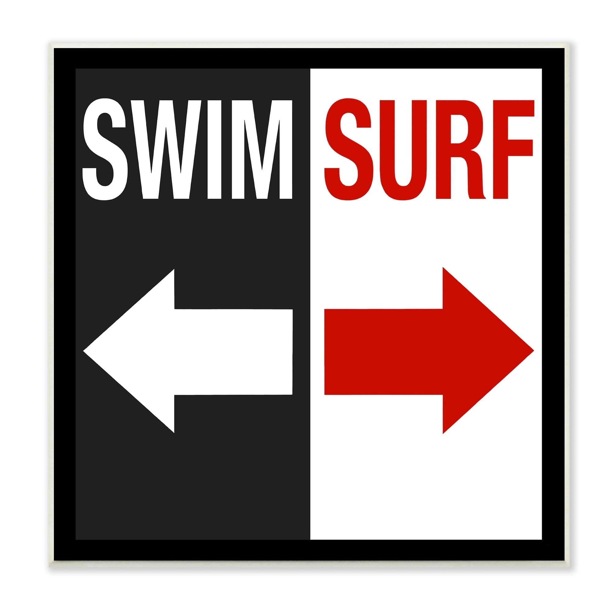 Stupell Industries Swim Surf Arrows Sign Ocean Coastal Words Graphic Art Unframed Art Print Wall Art, Design by Graffitee Studios