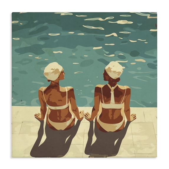Stupell Industries Modern Swimmer Friends Duo Canvas Art, 36 x 36, by Layla Oz