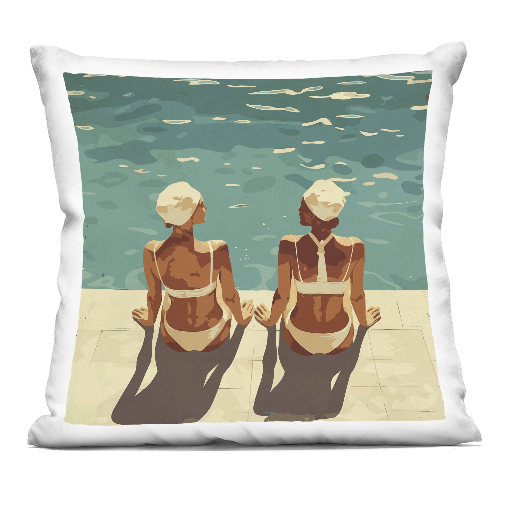 Stupell Industries Swimmer Friends Duo Decorative Printed Throw Pillow, design by Layla Oz