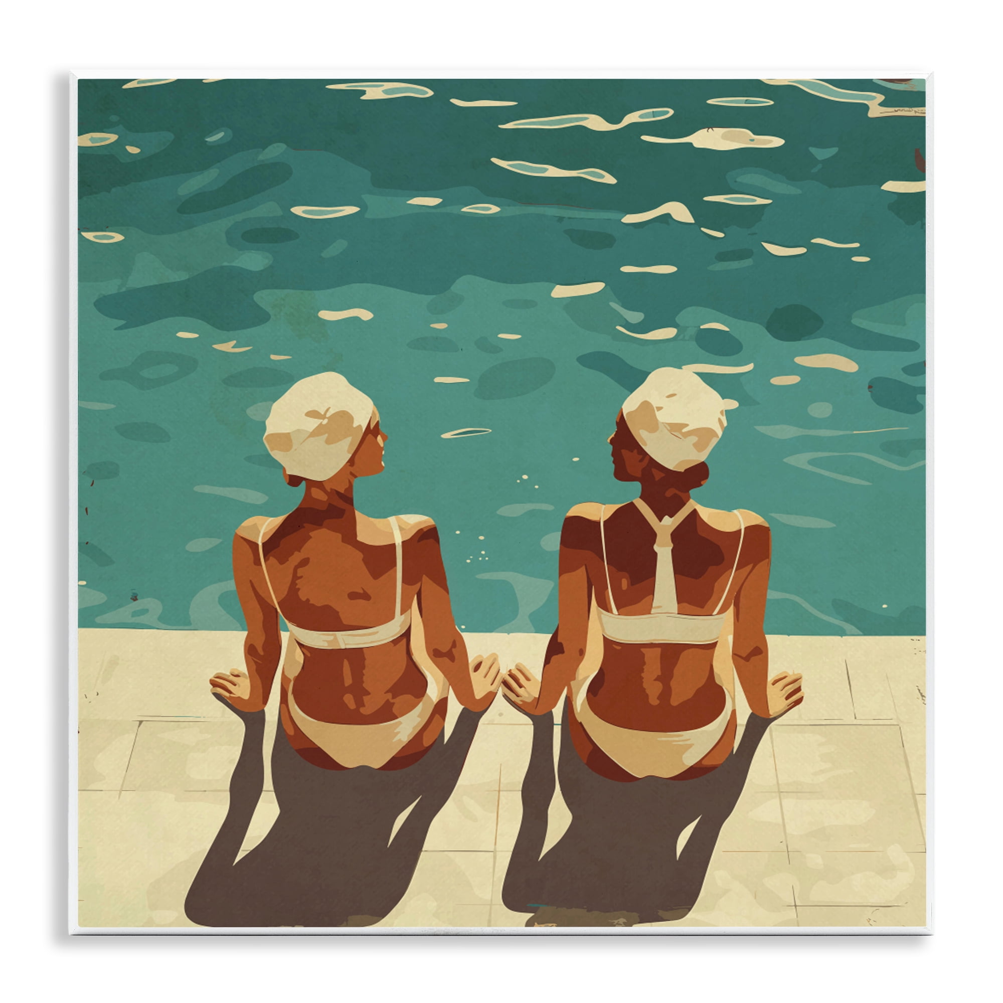 Stupell Industries Swimmer Friends Duo Wall Plaque Art, design by Layla Oz