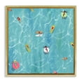thumbnail image 1 of Stupell Industries Swimming Aerial Summer View Nature Painting Gold Floater Framed Canvas Art Print Wall Art, 18 x 18, 1 of 9