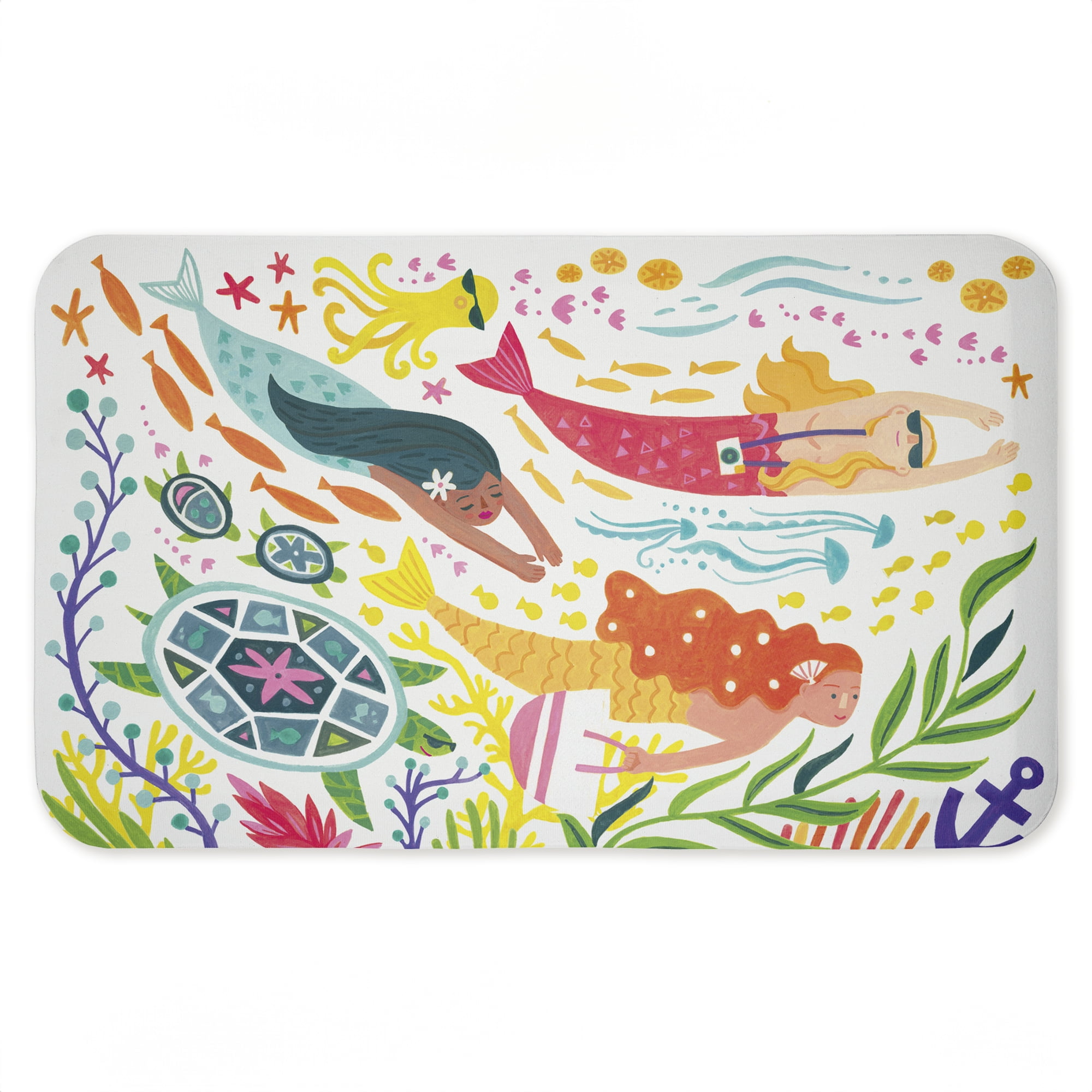 Stupell Industries Swimming Mermaids & Merman Printed Anti-Fatigue Floor Mat, design by Irene Chan