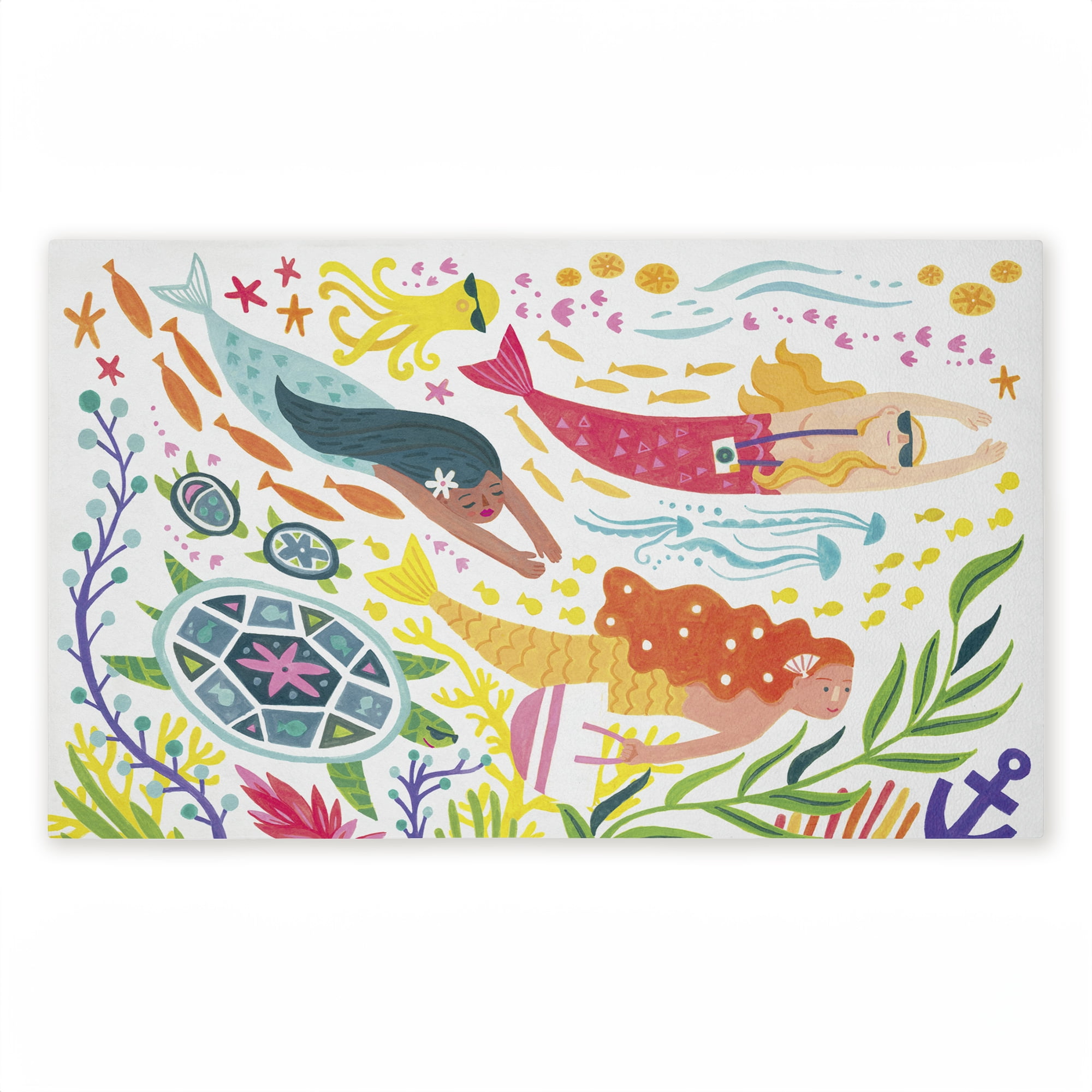 Stupell Industries Swimming Mermaids & Merman Printed Outdoor Door Floor Mat, design by Irene Chan