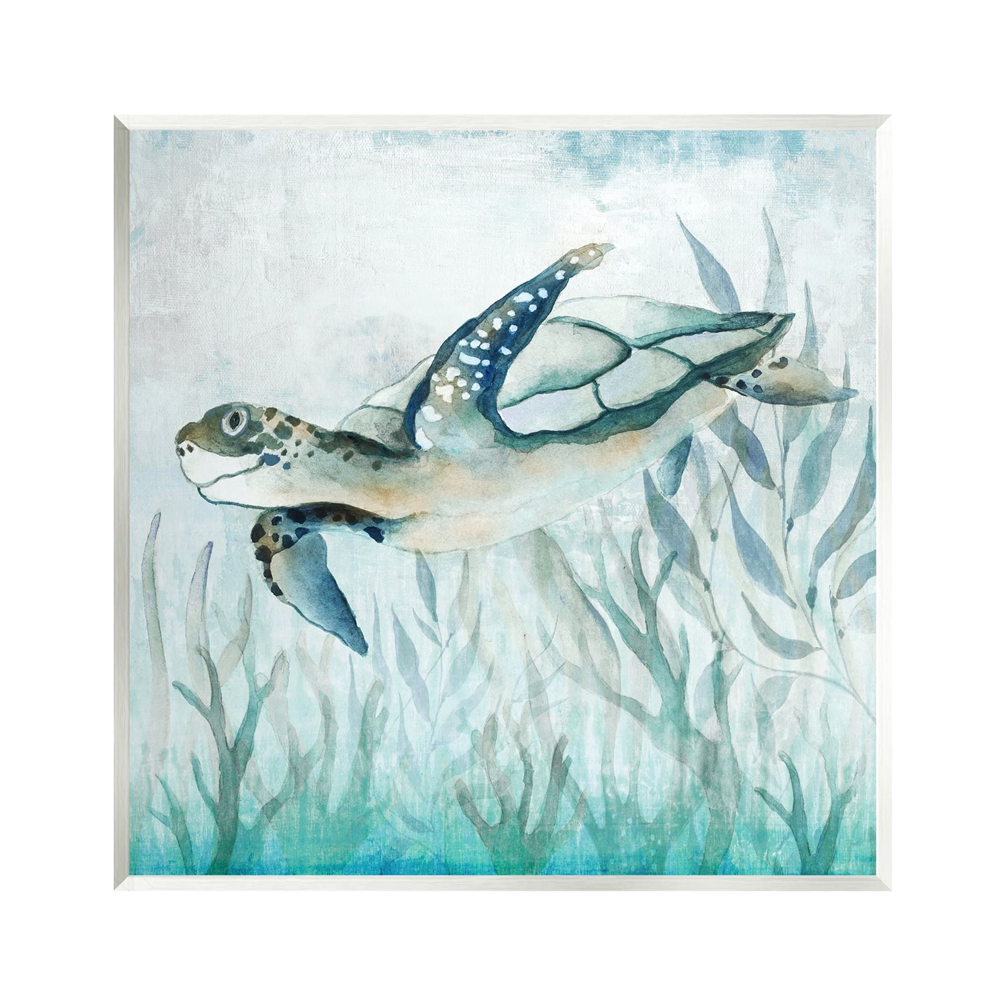 Stupell Industries Swimming Sea Turtle Animals & Insects Painting Unframed Art Print Wall Art, 12 x 12