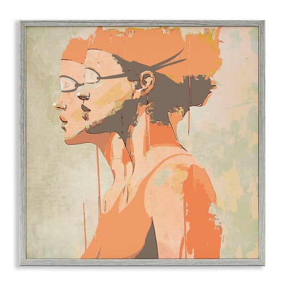Stupell Industries Swimming Twins Silhouettes Gray Framed Giclee Art, design by Layla Oz
