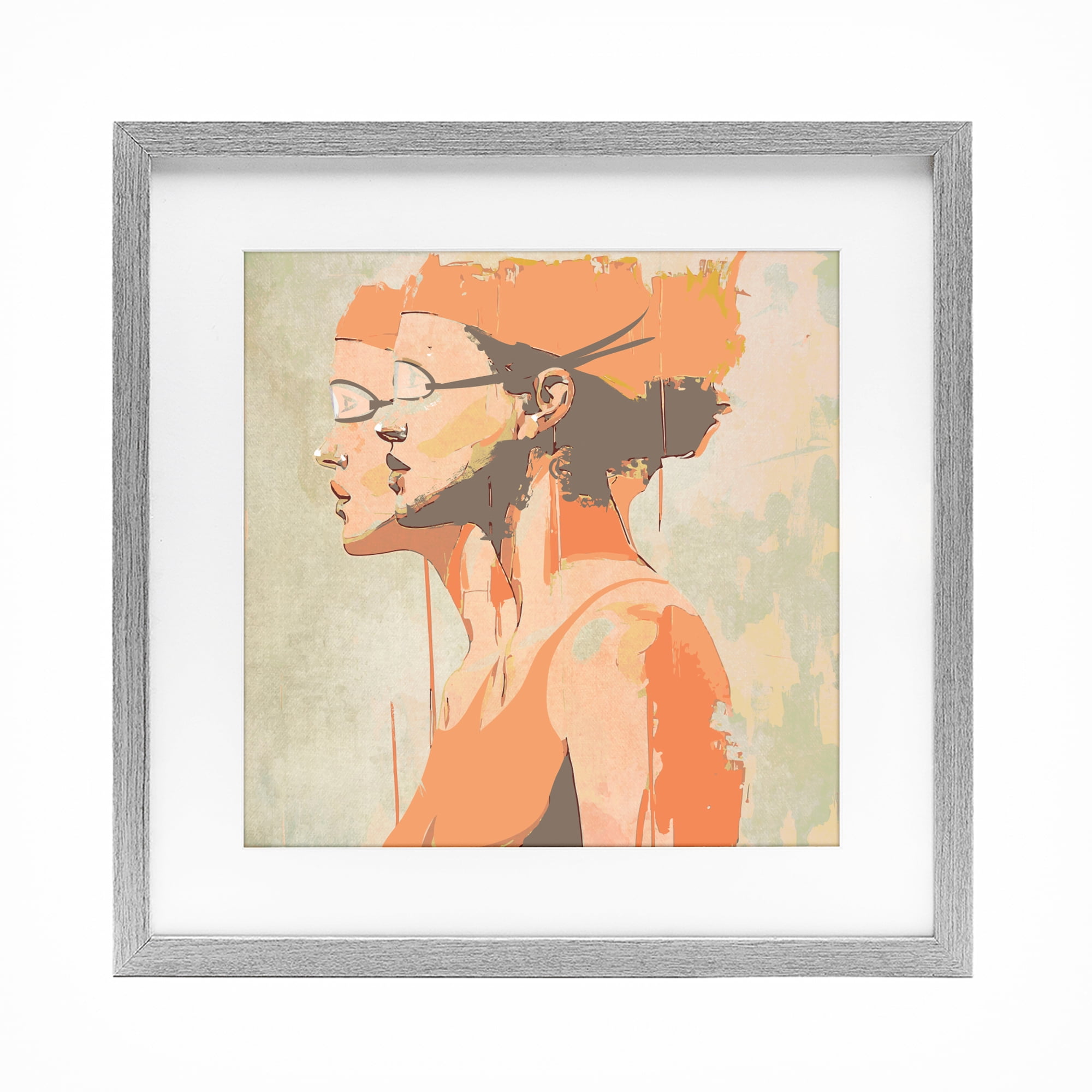 Stupell Industries Swimming Twins Silhouettes Gray Framed Print Under Glass, design by Layla Oz