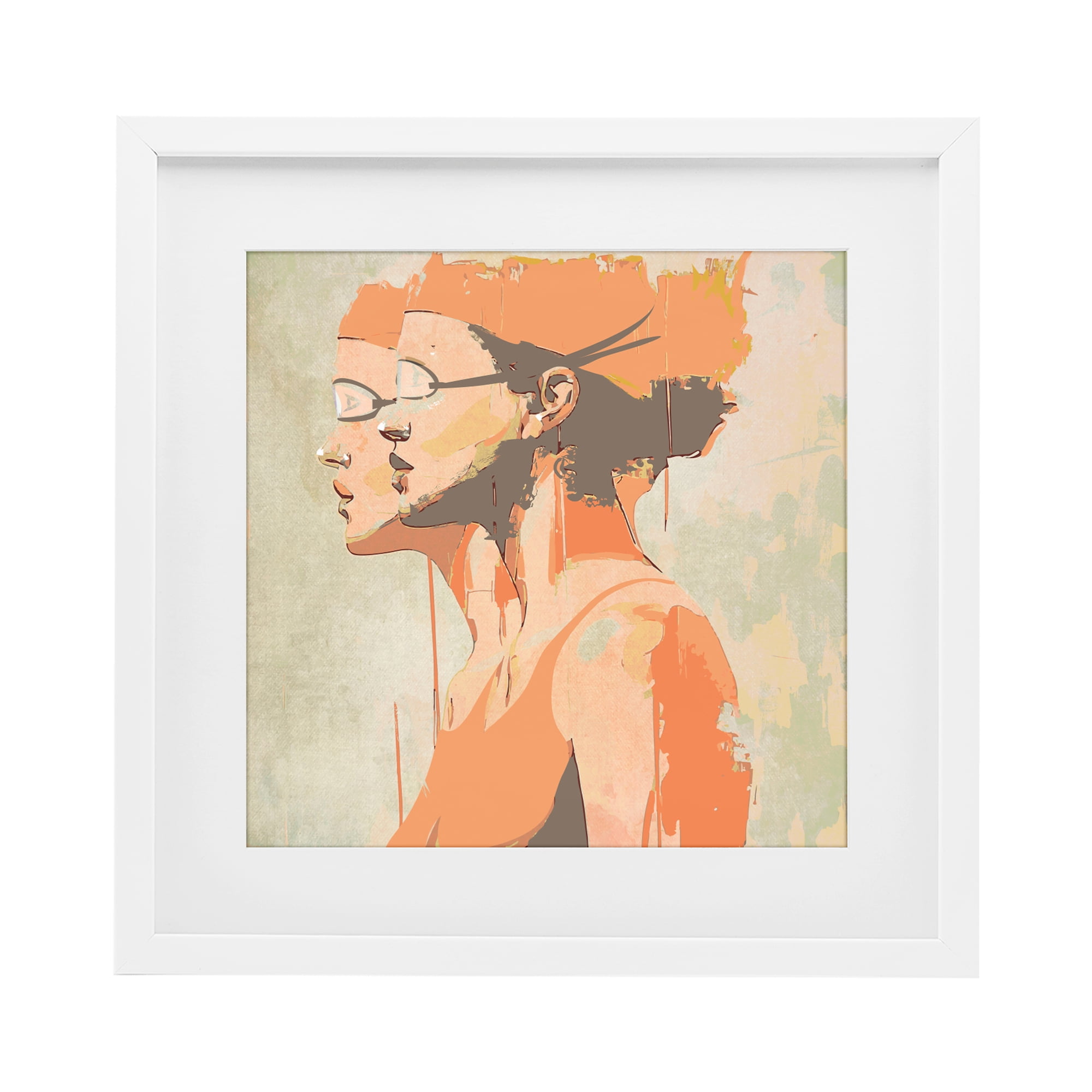 Stupell Industries Swimming Twins Silhouettes White Framed Print Under Glass, design by Layla Oz