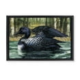 thumbnail image 1 of Stupell Industries Swimming Woodland Loon Animals Painting Black Floater Framed Canvas Art Print Wall Art, 25 x 17, 1 of 10