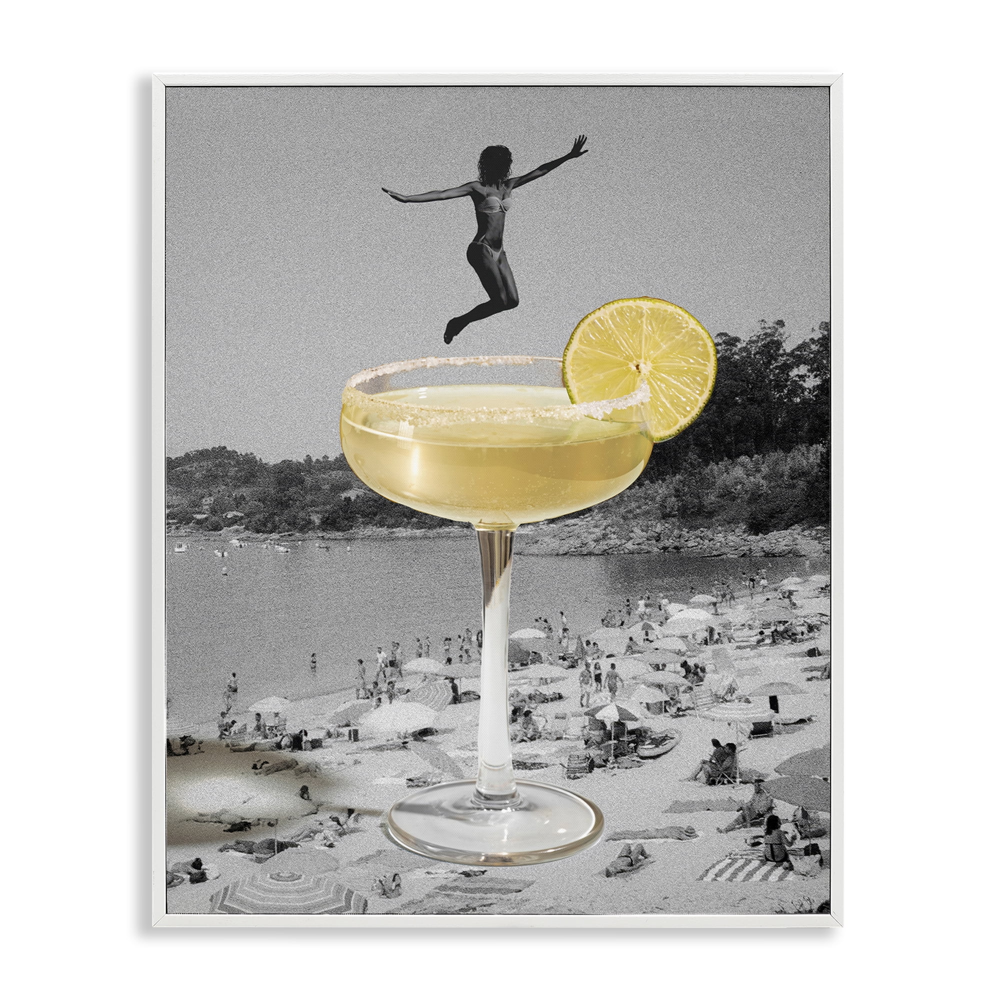 Stupell Industries Swimming in Cocktail Food & Beverage Painting White Framed Art Print Wall Art, 11 x 14