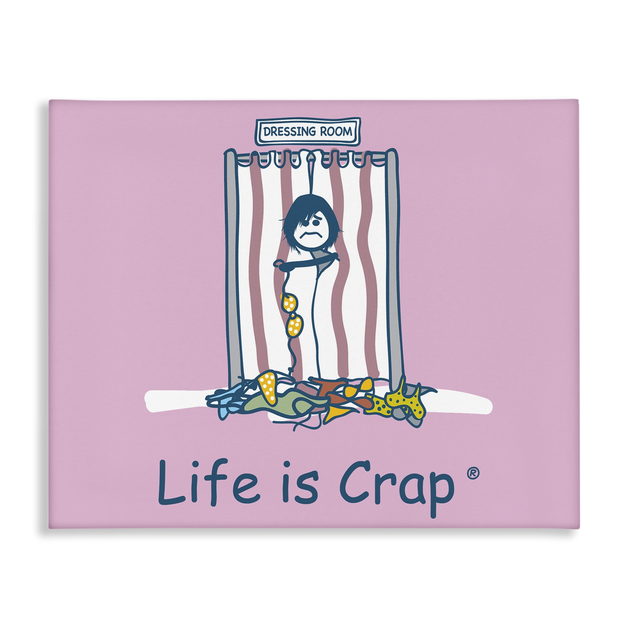 Stupell Industries Swimsuit Dressing Room Novelty & Humor Painting Wrapped Canvas Art Print Wall Art, 30 x 24