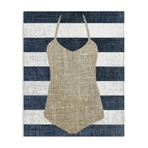 Stupell Industries Swimsuit on Stripes Beauty & Fashion Painting Gallery Wrapped Canvas Art Print Wall Art, 16 x 20