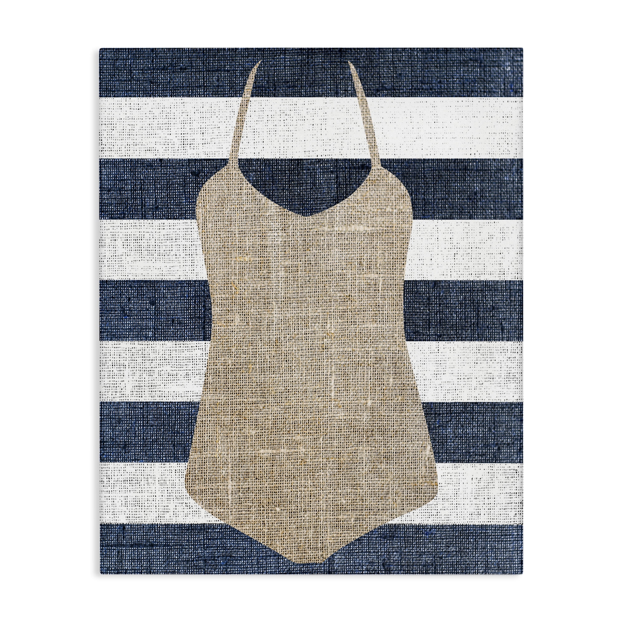 Stupell Industries Swimsuit on Stripes Beauty & Fashion Painting Gallery Wrapped Canvas Art Print Wall Art, 24 x 30