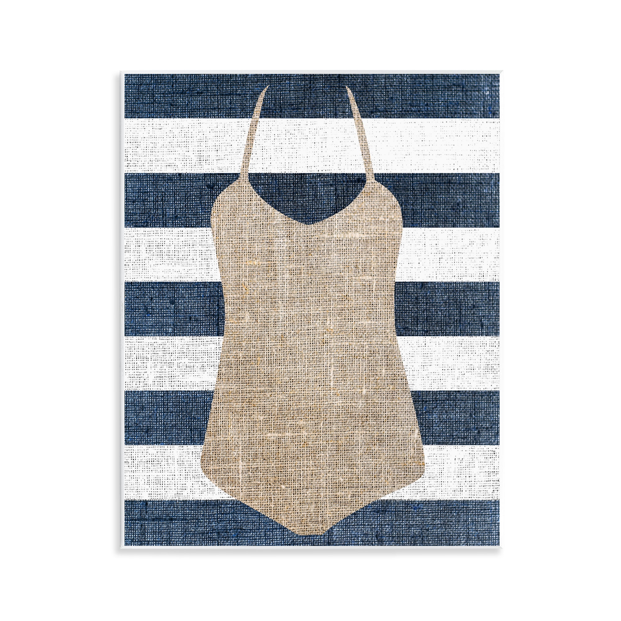 Stupell Industries Swimsuit on Stripes Beauty & Fashion Painting Unframed Art Print Wall Art, 11 x 14