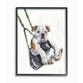 thumbnail image 1 of Stupell Industries Swing Funny Dog Pet Animal Watercolor Painting Framed Giclee Texturized Art by George Dyachenko, 1 of 8