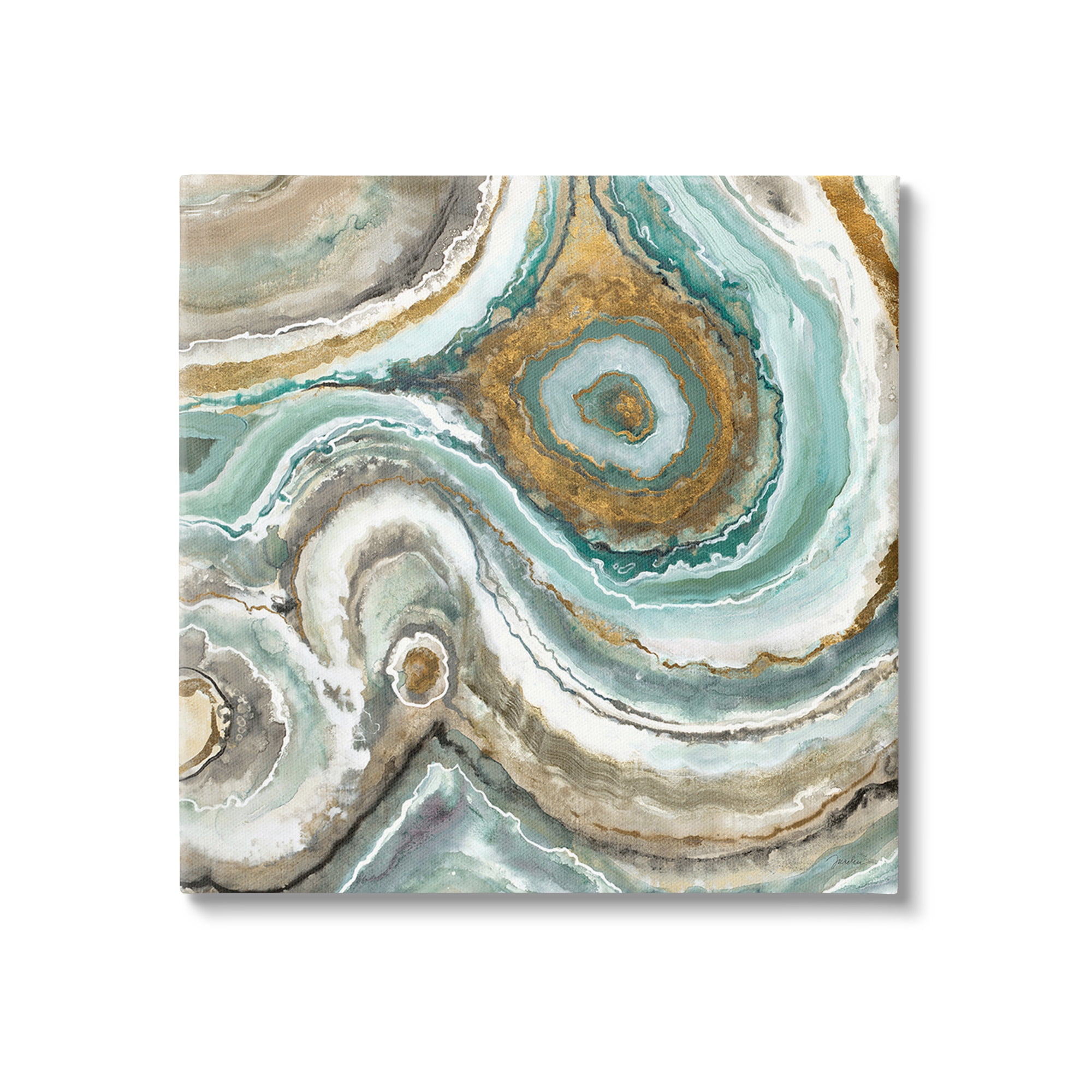 Stupell Industries Swirled Agate Pattern Abstract Painting Gallery Wrapped Canvas Art Print Wall Art, 30 x 30