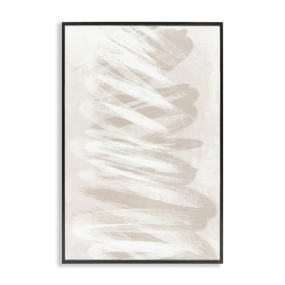 Stupell Industries Swirled Beige Waves Abstract Painting Black Framed Art Print Wall Art, 12 x 18