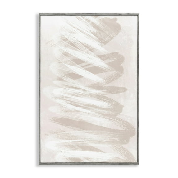 Stupell Industries Swirled Beige Waves Abstract Painting Gray Framed Art Print Wall Art, 12 x 18