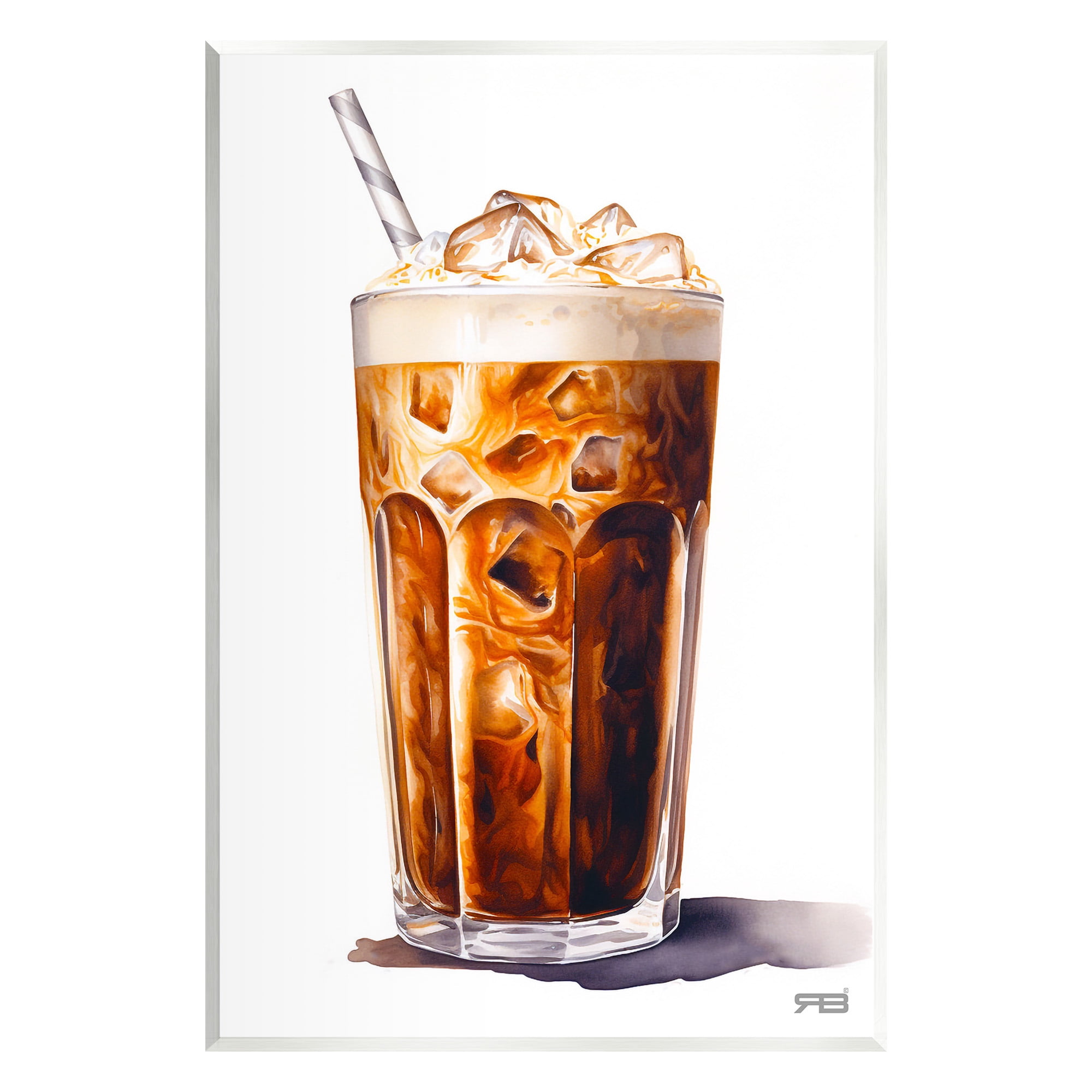 Stupell Industries Swirled Iced Coffee Food & Beverage Painting Unframed Art Print Wall Art, 10 x 15