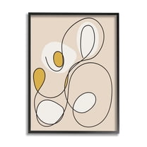 Stupell Industries Swirled Line on Beige Abstract Painting Black Framed Art Print Wall Art, 11 x 14