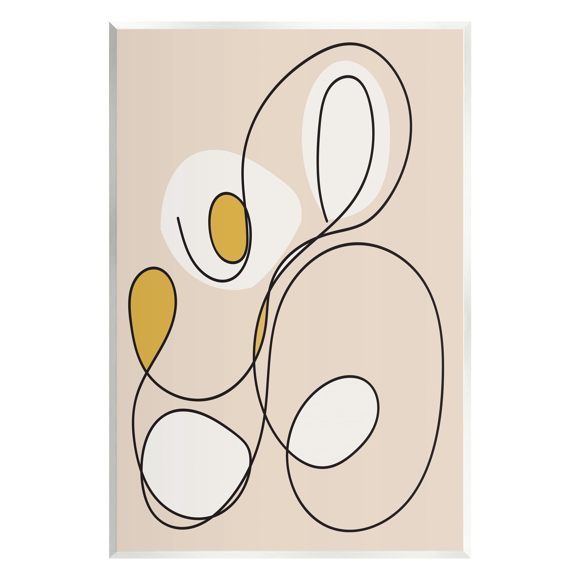 Stupell Industries Swirled Line on Beige Abstract Painting Unframed Art Print Wall Art, 13 x 19