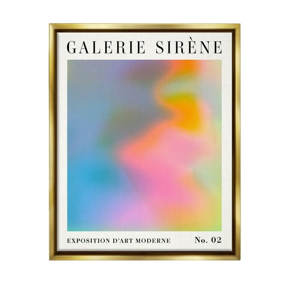 Stupell Industries Swirled Patterned Hues Abstract Painting Gold Floater Framed Canvas Art Print Wall Art, 25 x 31