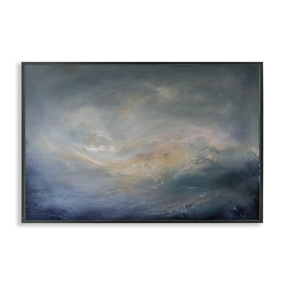 Stupell Industries Swirling Abstract Clouds Abstract Painting Black Framed Art Print Wall Art, 18 x 12