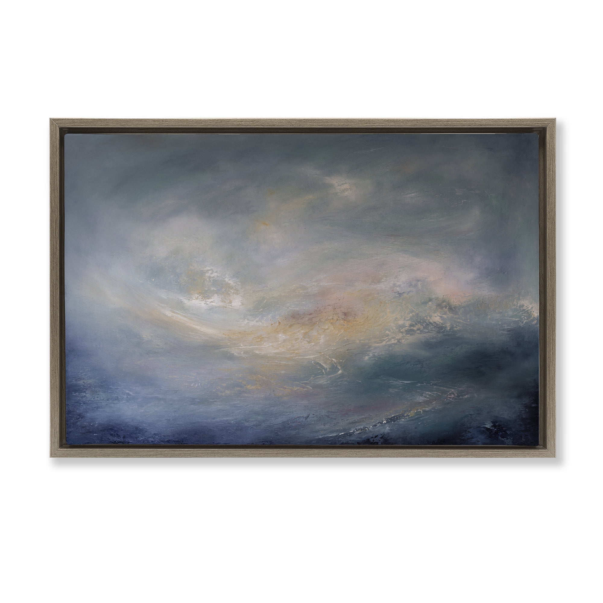 Stupell Industries Swirling Abstract Clouds Abstract Painting Brown Floater Framed Canvas Art Print Wall Art, 31 x 21