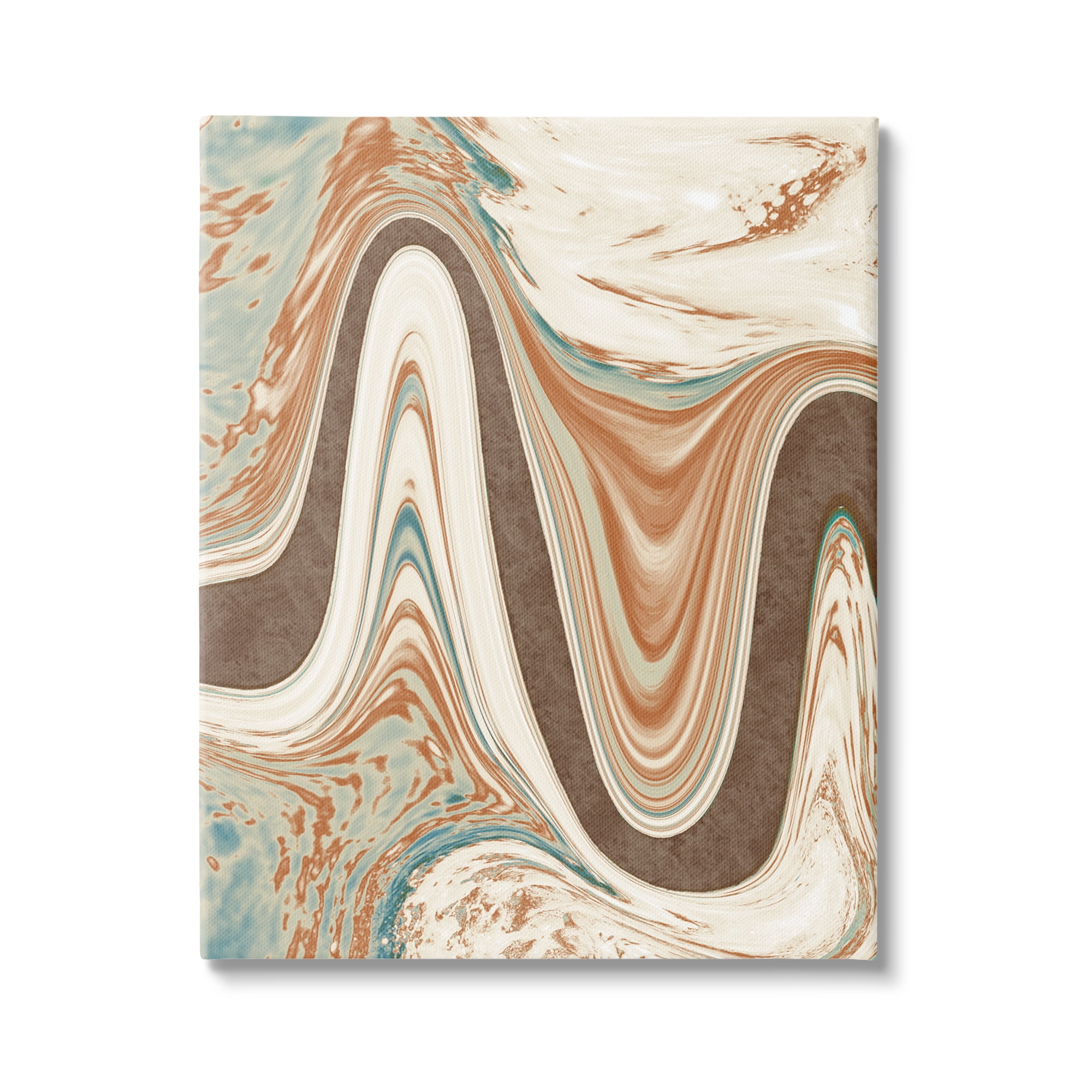 Stupell Industries Swirling Brown Abstract Wave Abstract Painting Gallery Wrapped Canvas Print Wall Art, 16 x 20