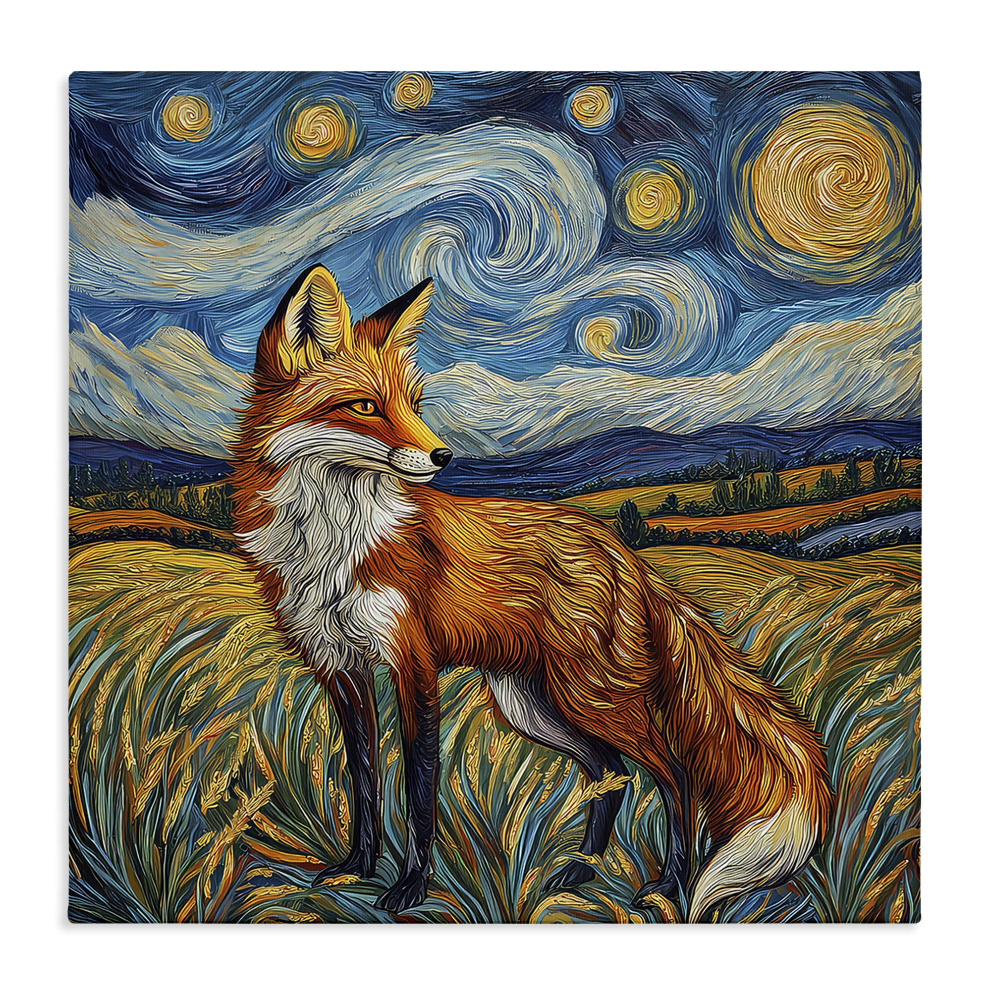 Stupell Industries Swirling Impressionist Fox Canvas Wall Art, design by The Wands Want