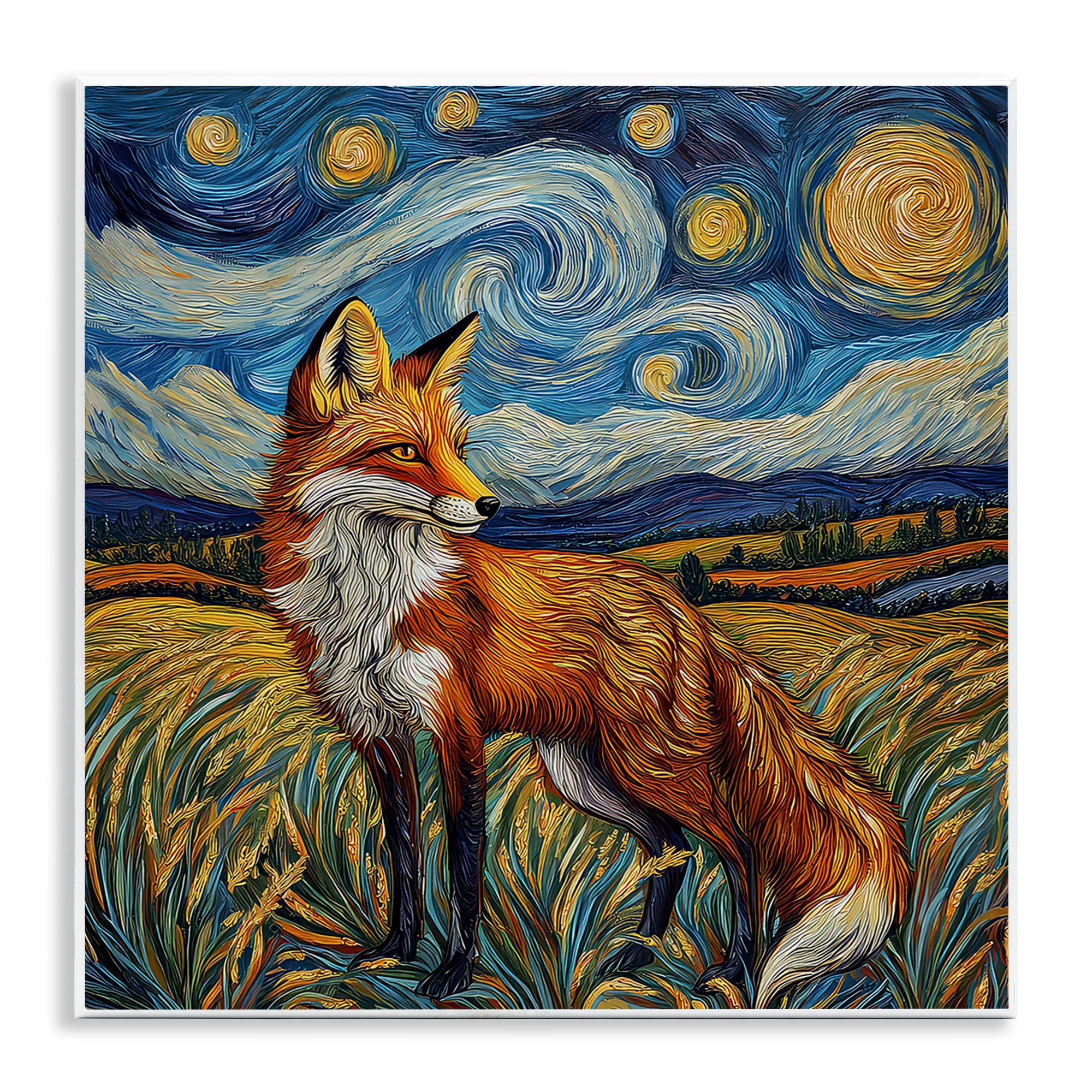 Stupell Industries Swirling Impressionist Fox Wall Plaque Art, design by The Wands Want