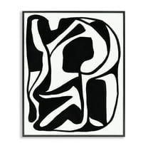 Stupell Industries Swirling Ink Pattern Abstract Painting Black Framed Art Print Wall Art, 11 x 14