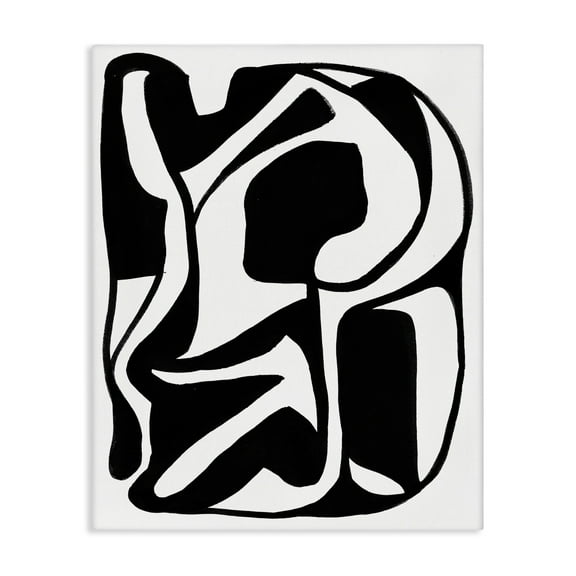 Stupell Industries Swirling Ink Pattern Abstract Painting Wrapped Canvas Art Print Wall Art, 16 x 20