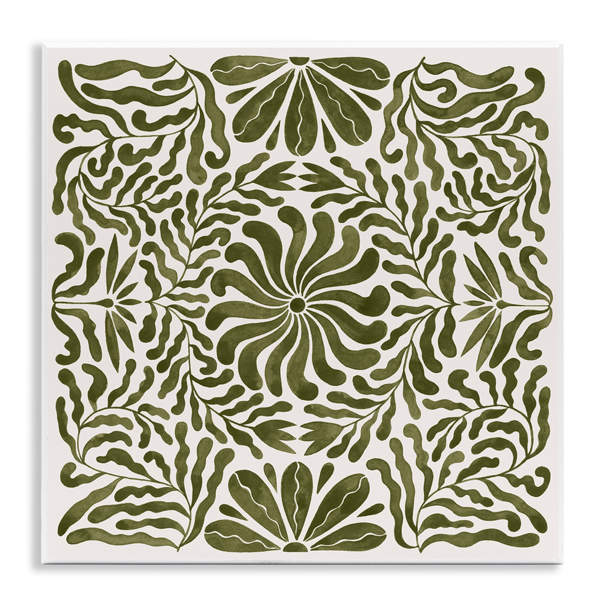 Stupell Industries Symmetric Flower Pattern Abstract Painting Unframed Art Print Wall Art, 12 x 12