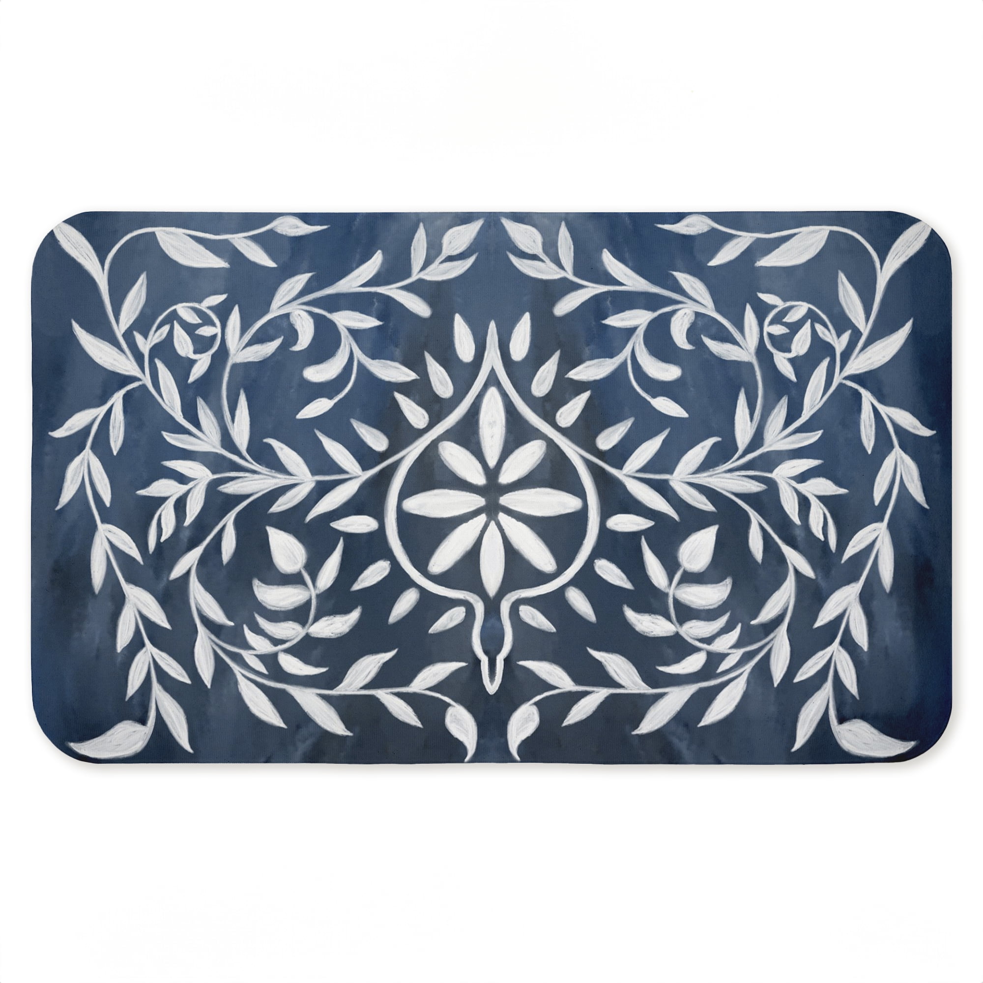 Stupell Industries Symmetrical Botanical Leaves Printed Anti-Fatigue Floor Mat, design by Ziwei Li