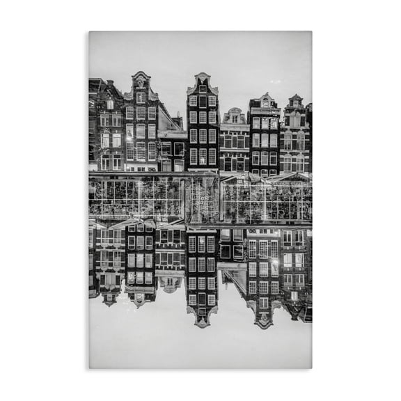 Stupell Industries Symmetrical Building Reflections Canvas Wall Art design by Robin Vandenabeele, 36 x 24