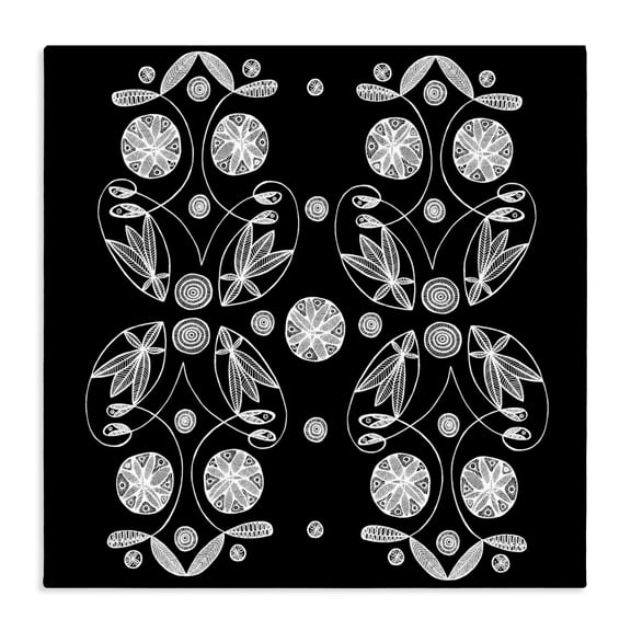 Stupell Industries Symmetrical Flower-Like Patterns Canvas Wall Art, design by El Perkin
