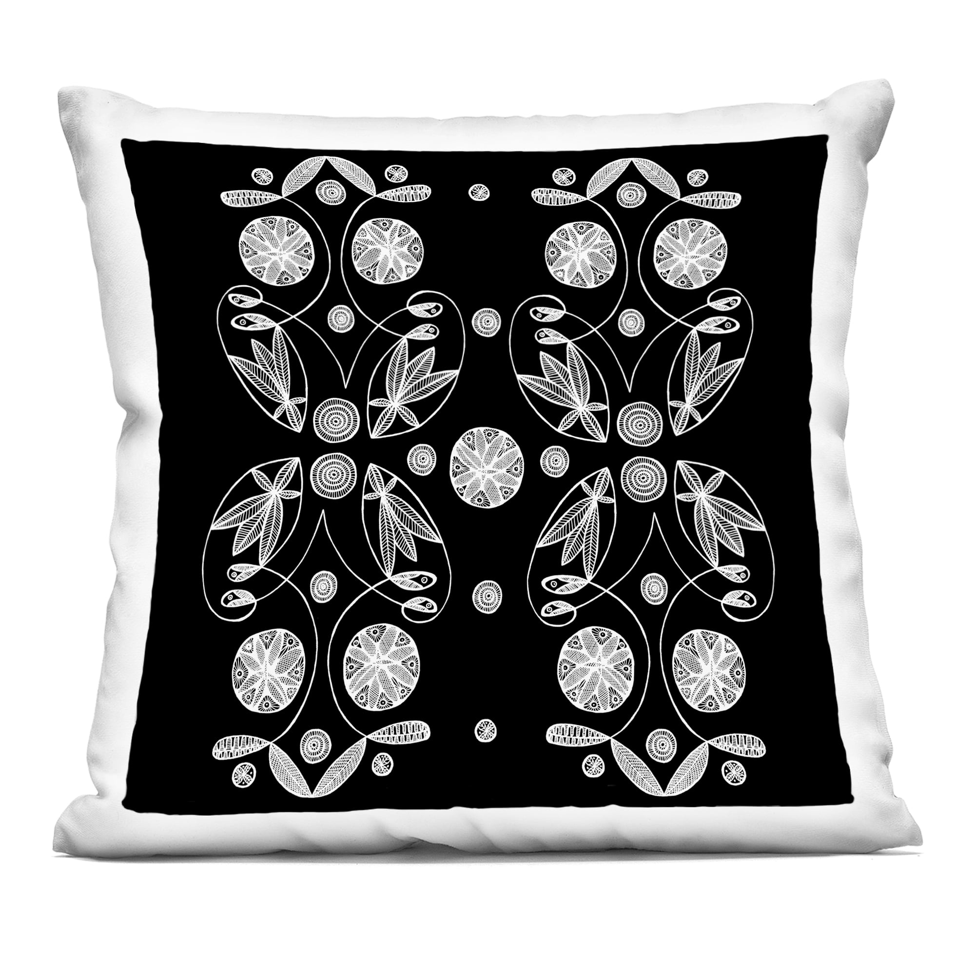 Stupell Industries Symmetrical Flower-Like Patterns Decorative Printed Throw Pillow, design by El Perkin