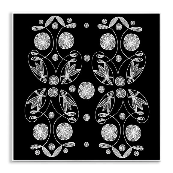 Stupell Industries Symmetrical Flower-Like Patterns Wall Plaque Art, design by El Perkin