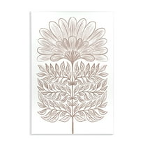 Stupell Industries Symmetrical Flower Sketch Floral Painting Unframed Art Print Wall Art, 10 x 15