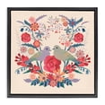 thumbnail image 1 of Stupell Industries Symmetrical Folk Flowers & Birds Floral Painting Black Floater Framed Canvas Art Print Wall Art, 25 x 25, 1 of 9