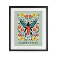 thumbnail image 1 of Stupell Industries Eclectic Symmetrical Grasshopper with Blooms Black Framed Print Under Glass, 17 x 21, by Indira Prieto | IndySign, 1 of 8