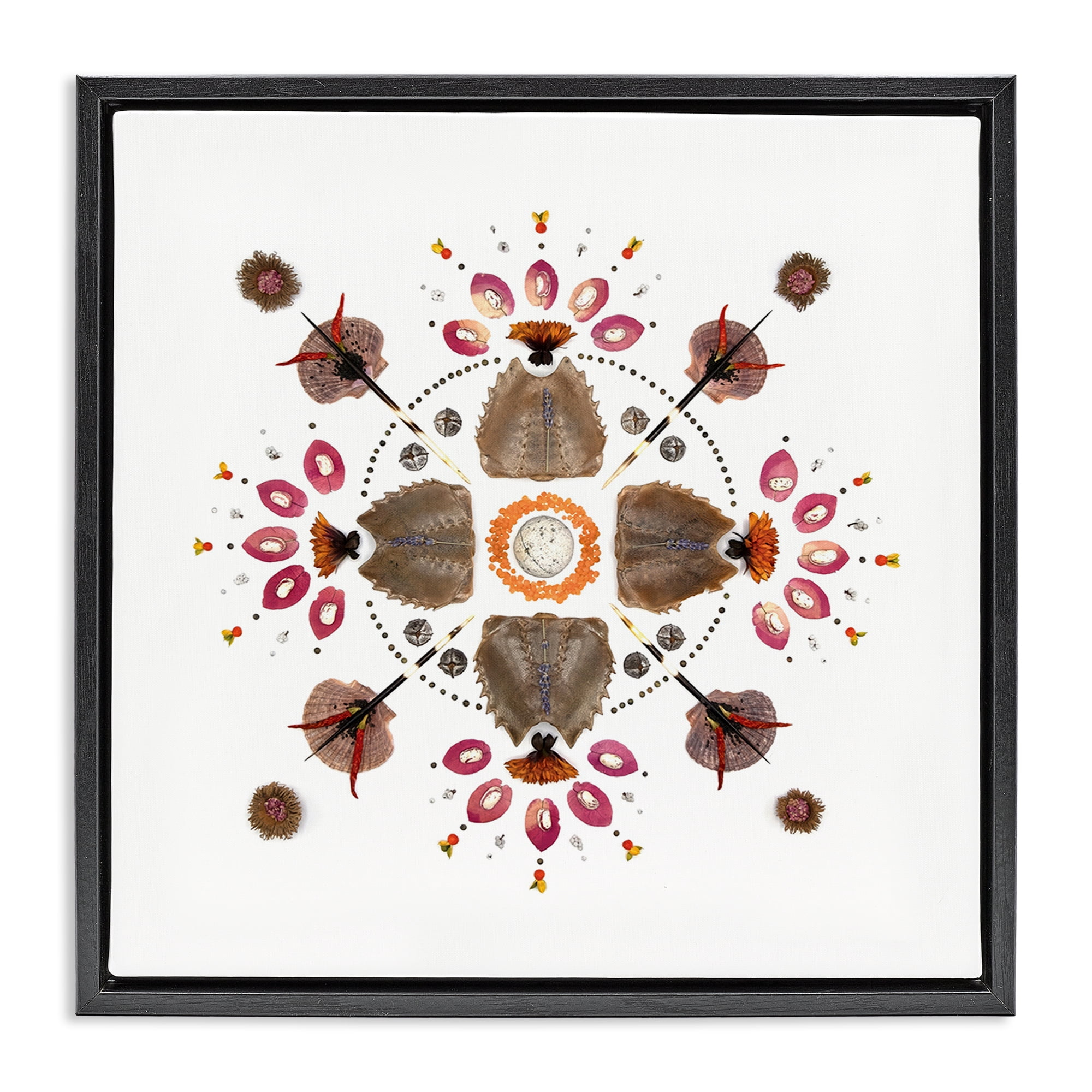 Stupell Industries Symmetrical Nautical Collection Black Framed Floater Canvas Wall Art, design by Beth Adoette