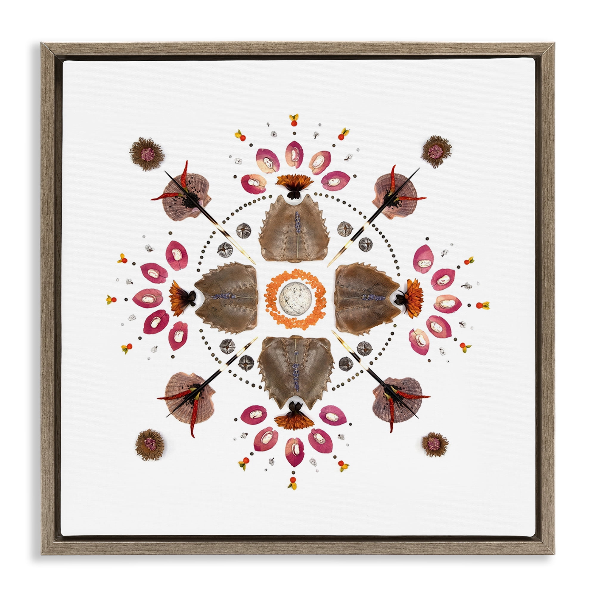 Stupell Industries Symmetrical Nautical Collection Brown Framed Floater Canvas Wall Art, design by Beth Adoette